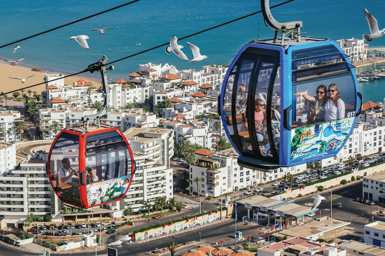 Agadir/Tahgazout: Cable Car Round-Trip Ticket & Souk El Had Market Visit