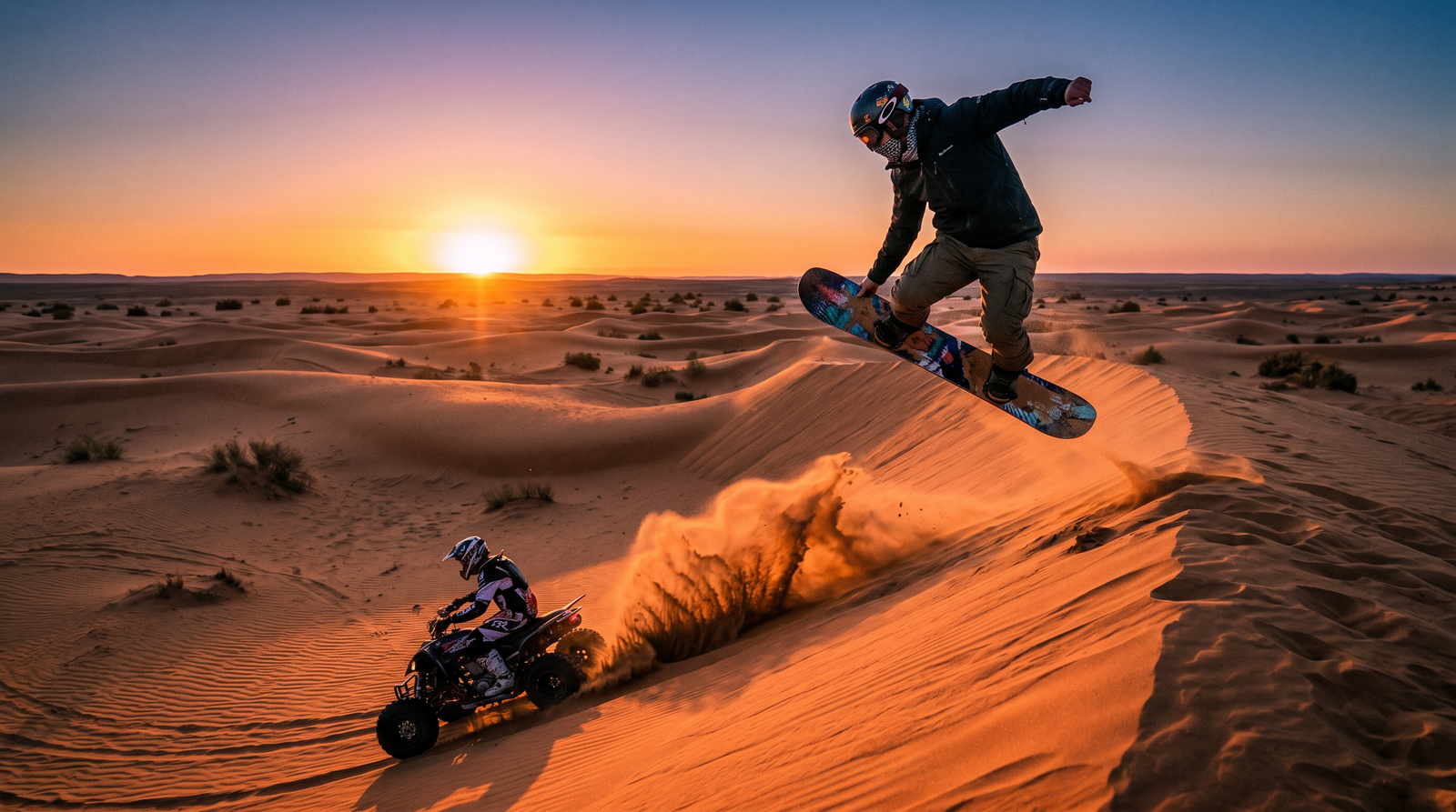 From Agadir & Taghazout  Sandboarding, Quad Biking, Canyon Visit & Moroccan Dinner